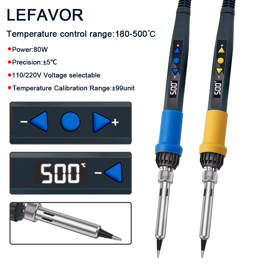 Tools For Electronic Workshop - 80W หัวแร้งไฟฟ้าปรับอุณหภูมิดิจิตอลจอแสดงผลอิเล็กทรอนิกส์เชื่อมซ่อมเครื่องมือบัดกรีดีบุกเหล็กเคล็ดลับ