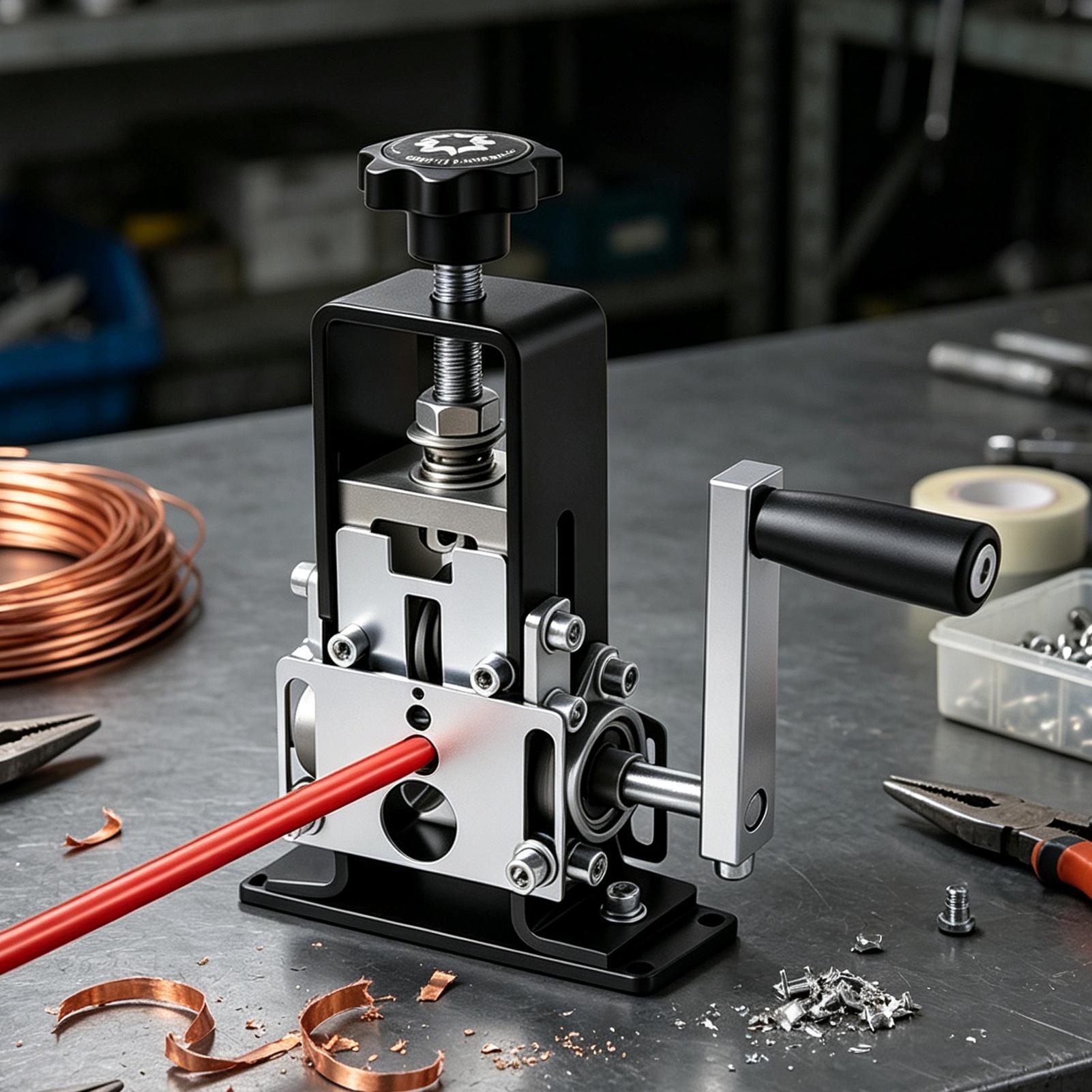 Tools For Garage - เครื่องปอกสายไฟอเนกประสงค์แบบพกพา ใช้กับสว่าน ตัดสายไฟได้อย่างแม่นยำ สำหรับงานอุตสาหกรรม บ้าน และโรงรถ