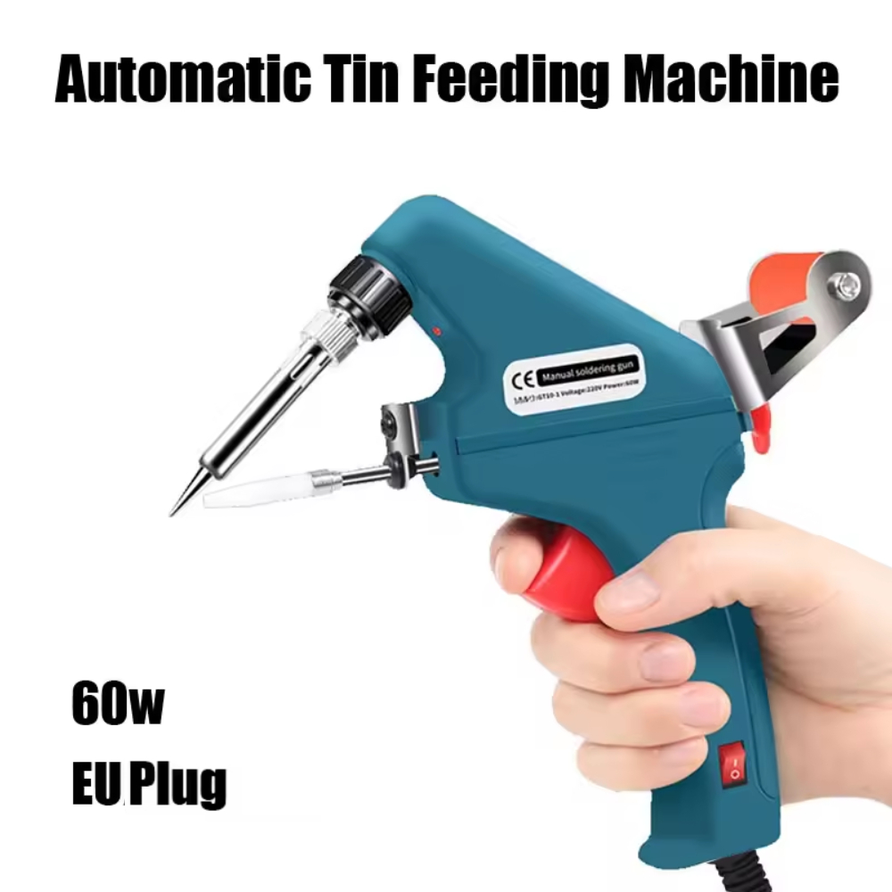 Tools For Electronic Workshop - หัวแร้งบัดกรีปรับอุณหภูมิได้ 220V 60W ป้อนตะกั่วอัตโนมัติ แบบมือถือ ระบบทำความร้อนภายใน