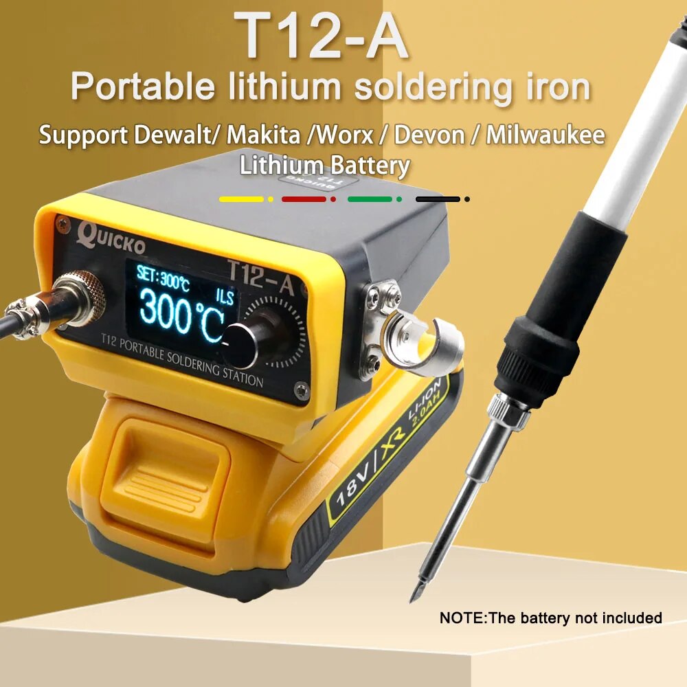 Milwaukee Drill M12 Fuel - เหล็กบัดกรีอุปกรณ์เชื่อมสายไฟไร้สาย T12 72W สำหรับ dewal/makita/milwauke/worx แบตเตอรี่