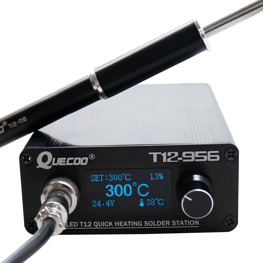 Tools For Electronic Workshop - QUECOO T12-956 การประสาน สถานีดิจิตอลอิเล็กทรอนิกส์หัวแร้ง OLED 1.3