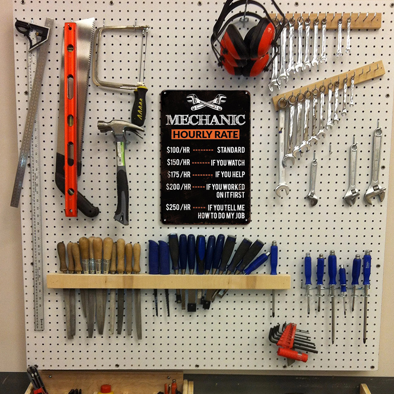 ป้ายโลหะลายช่างซ่อม 1 ชิ้น ป้า - Workshop Tools Hours บทวิจารณ์และราคา